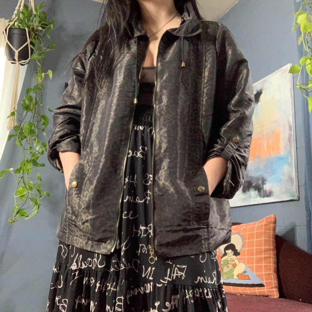 Leopard Print Lightweight Zip Up Jacket - image 2